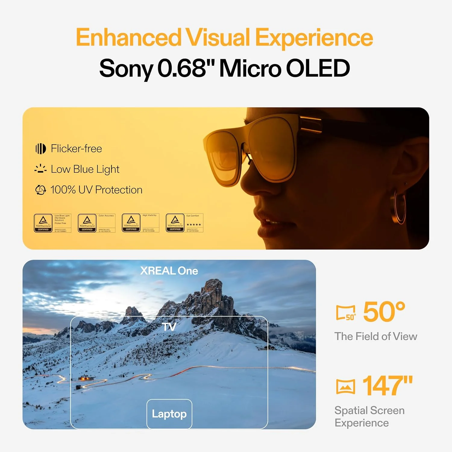 XREAL - Lentes AR ONE Pantalla Virtual 147" Micro-OLED con Chip X1 y Sonido Bose - Image 6